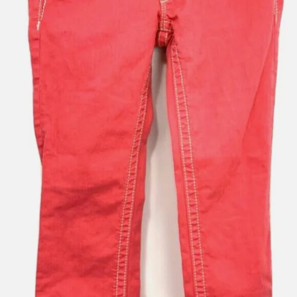 Miss Me Womens Pink Sequins Crystal Embellished Pockets Cropped Jeans Sz 29 - Picture 3 of 6